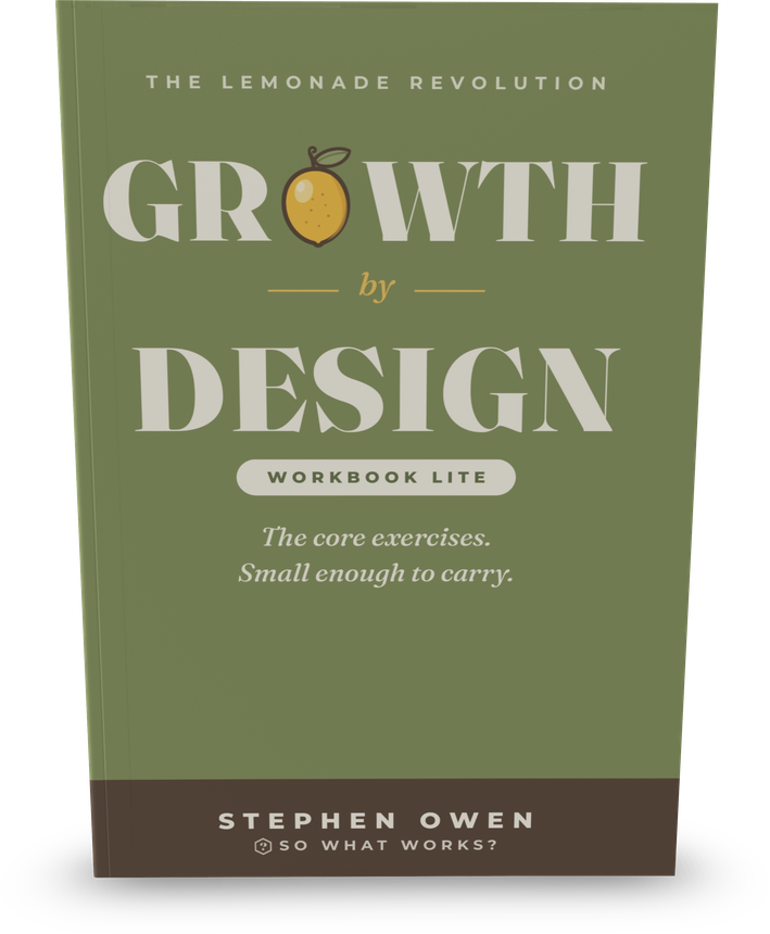 GROWTH by DESIGN: The Lite Workbook — 3D paperback cover