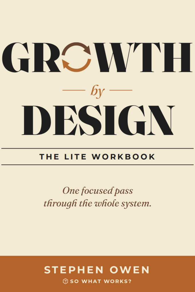 The GROWTH by DESIGN Lite Workbook, front cover