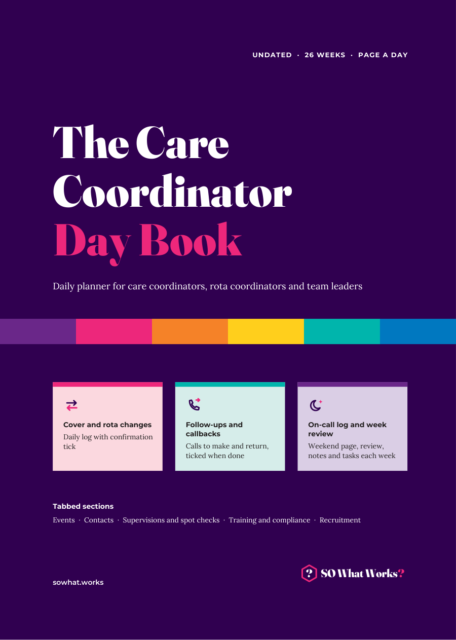 The Care Coordinator Day Book, front cover